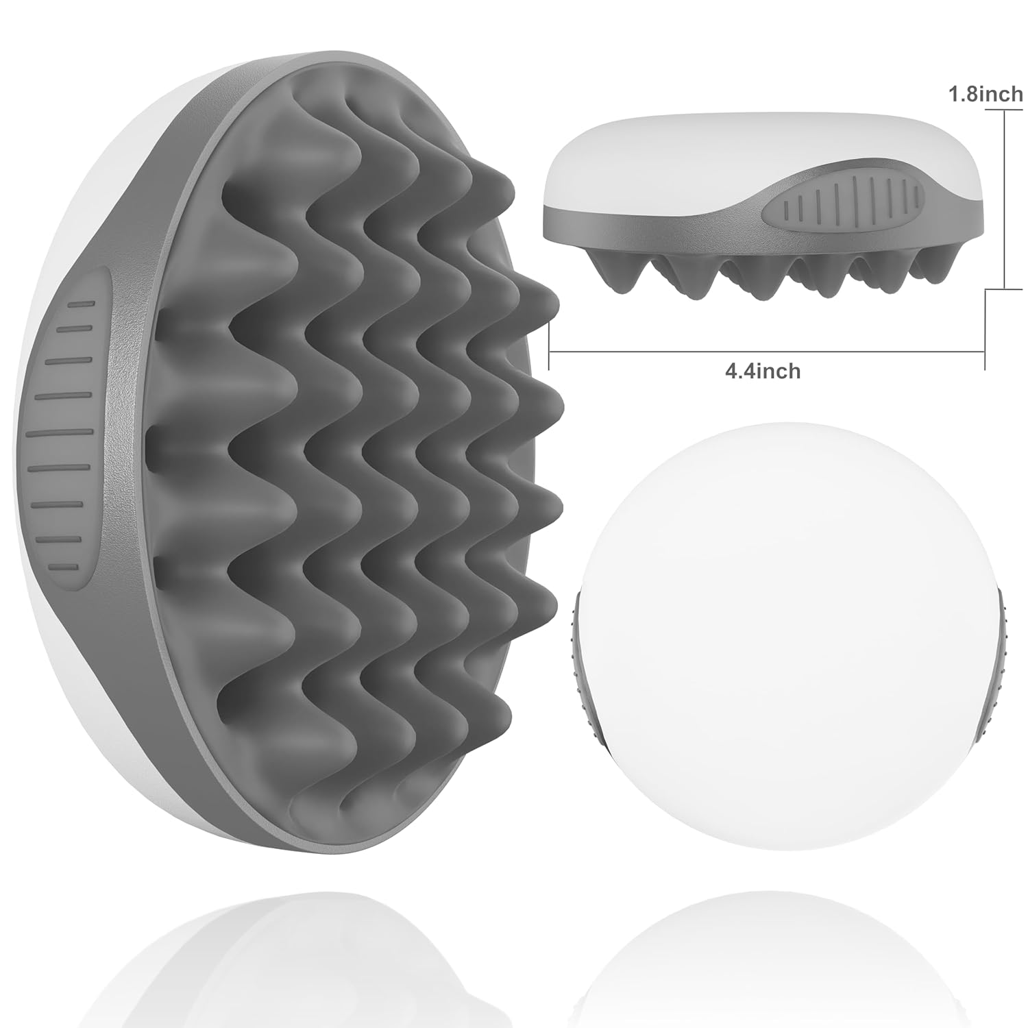 Gray Silicone Curly Hair Brush for Men and Women, Double-Sided with Non-Slip Grip, Travel Size - Image 2