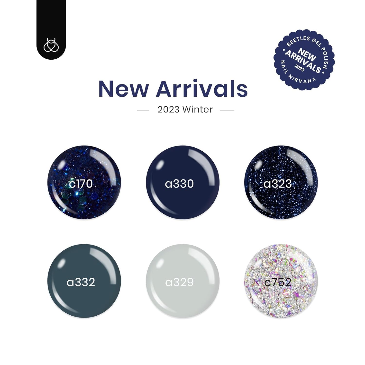 Beetles 6-Color Glitter Blue Gel Nail Polish Set for Home DIY Nail Art - Image 2