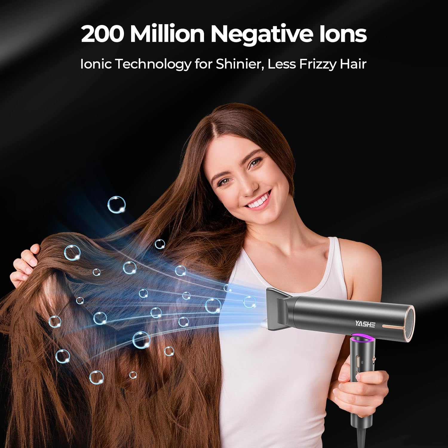YASHE 1400W Lightweight Hair Dryer with Diffuser, 4 Heat Settings, Brushless Motor - Image 6
