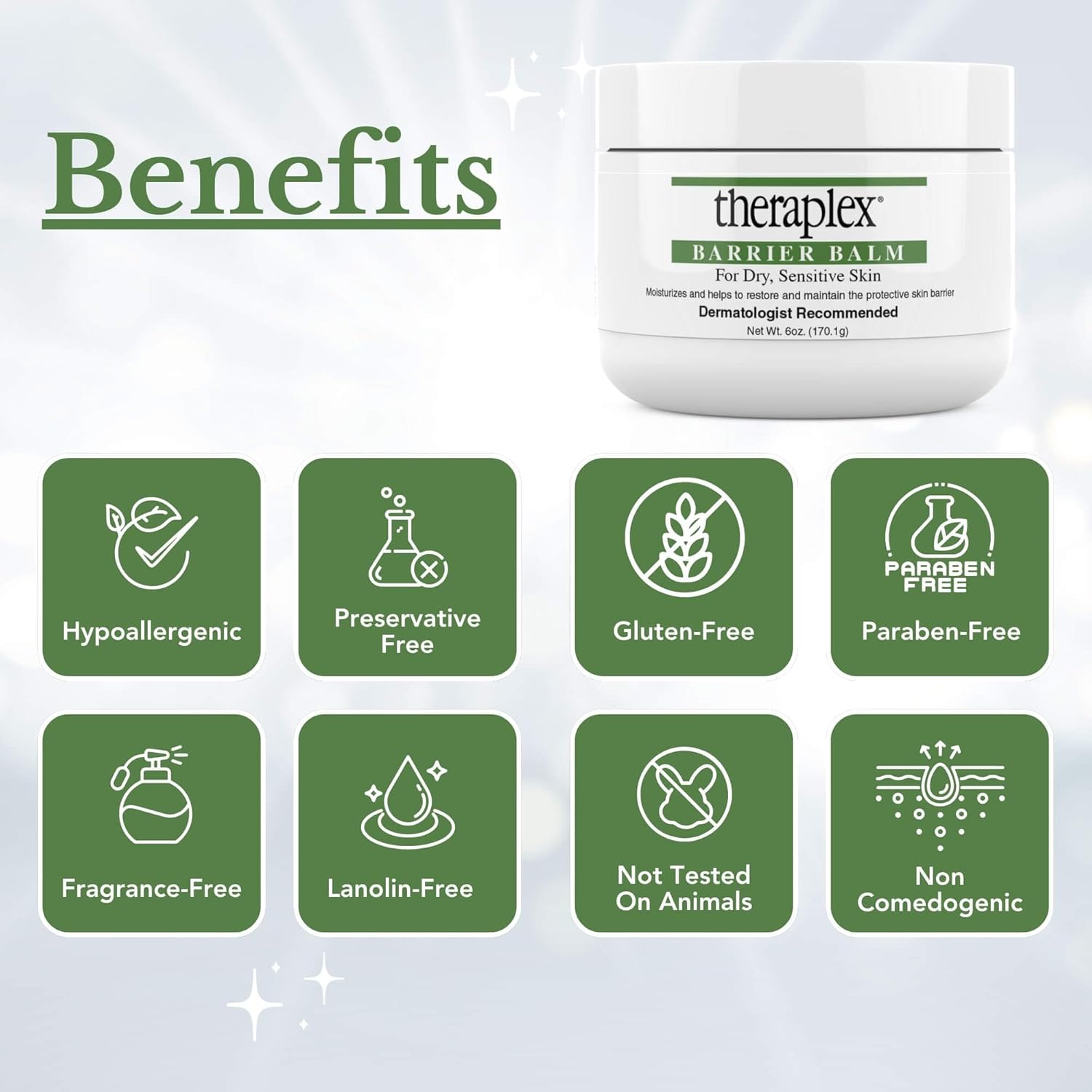 Theraplex Skin Barrier Balm 6 Oz - Moisturizer for Dry, Sensitive Skin, Hypoallergenic - Image 4