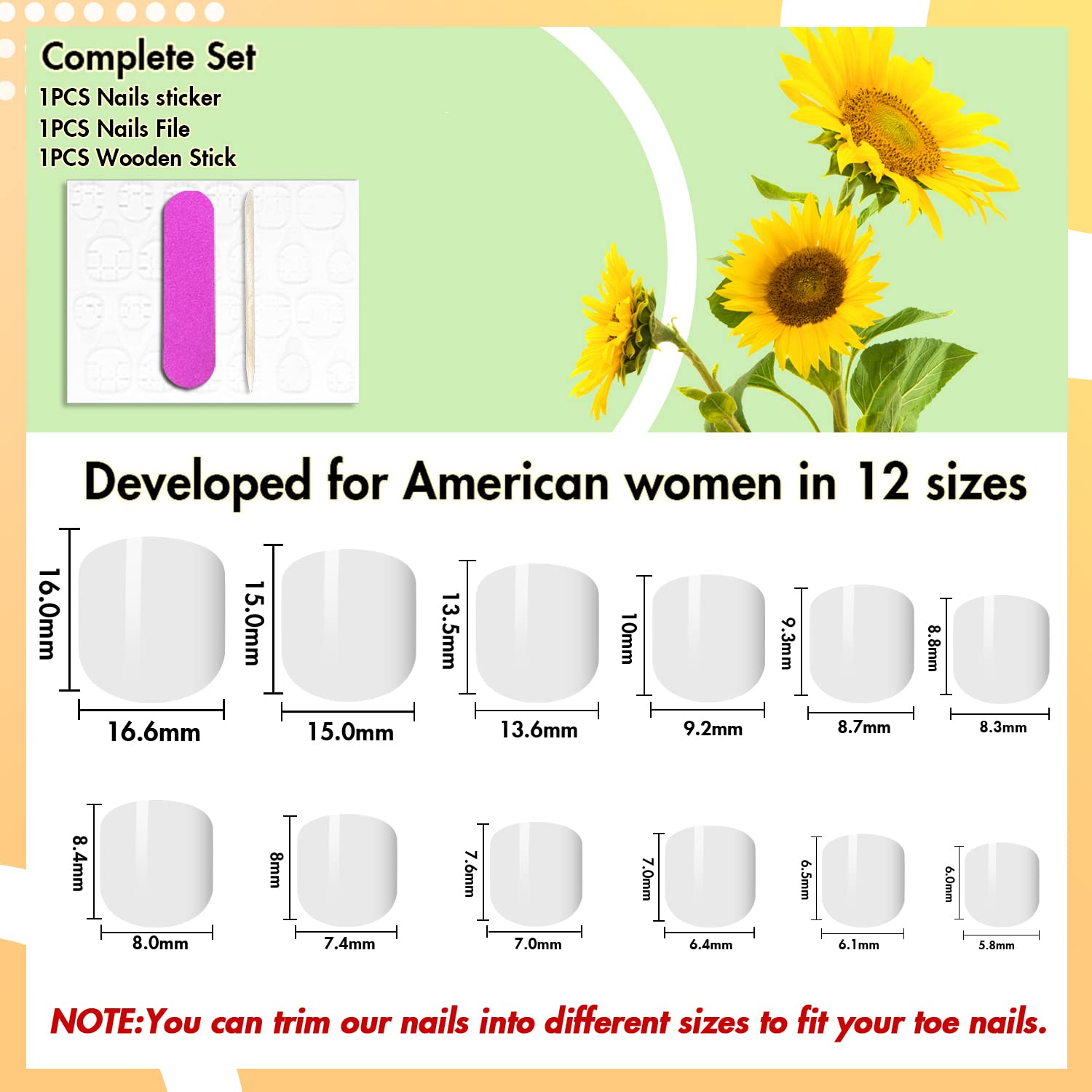 24 Pcs Solid Blue Glossy Short Square Reusable Acrylic Press-On Toenails for Women - Image 7