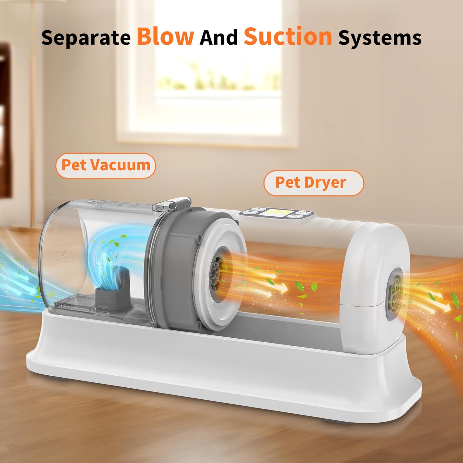 6-in-1 Dog Grooming Vacuum Hair Dryer with Clippers Combs for Shedding Control - Image 8
