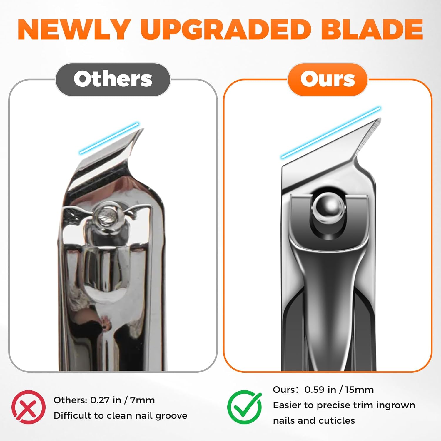 Heavy Duty Black Nail Clippers for Men with Catcher, Wide Jaw for Thick Nails - Image 7