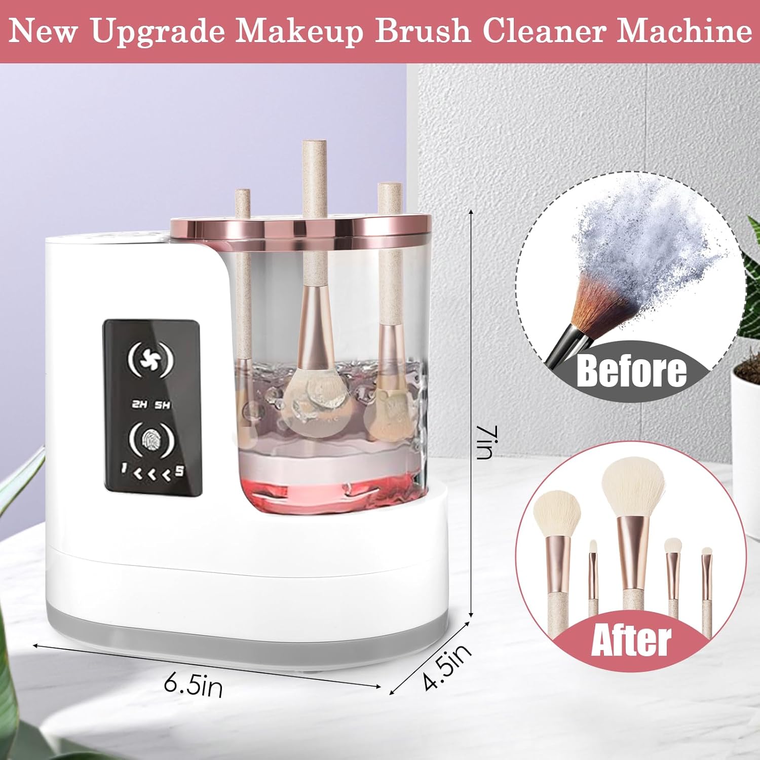 3-in-1 Electric Makeup Brush Cleaner Dryer USB Holder for Home or Travel - Image 2