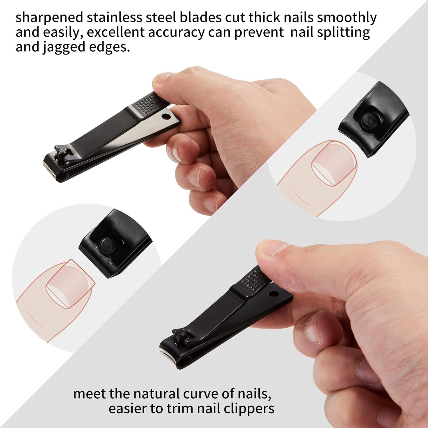 4-Piece Nail Clipper Set for Men, Women, Kids - Durable Toenail & Fingernail Cutters with File - Image 3