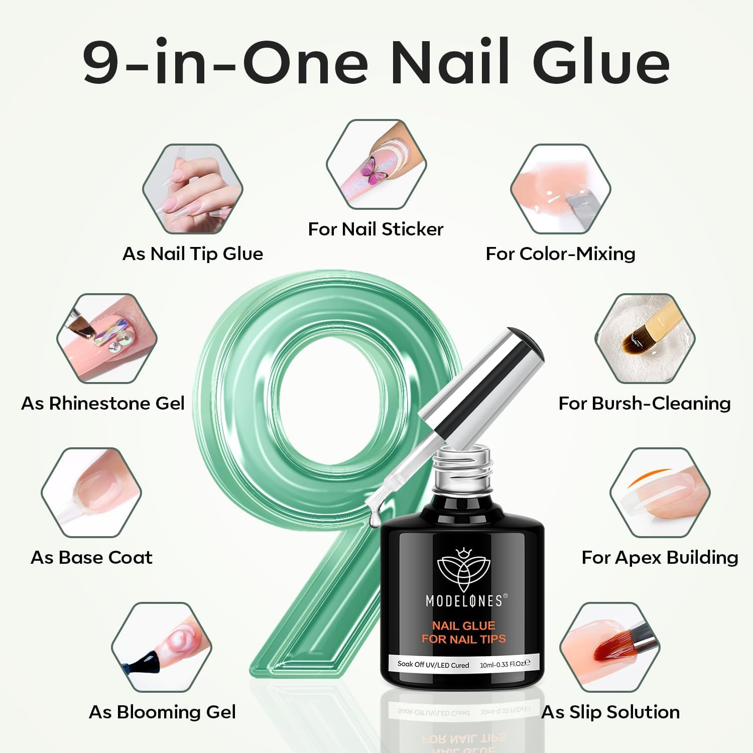 Modelones 216 Piece Medium Coffin Gel Nail Kit with UV Lamp, 12 Sizes for DIY Nail Art - Image 2