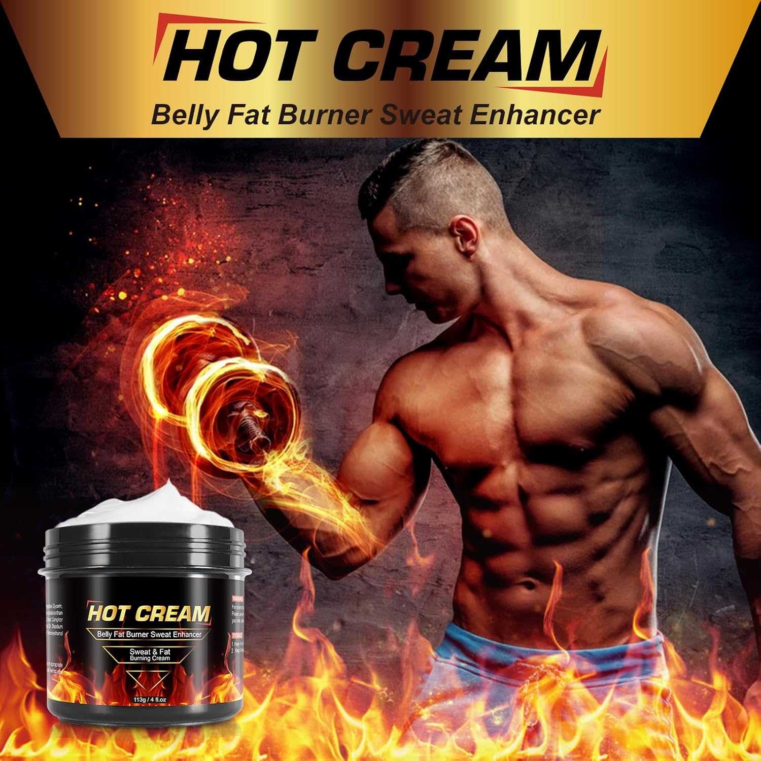 Fat Burning Cream for Belly and Thighs, Natural Sweat Enhancer, 8oz, for Men and Women - Image 7