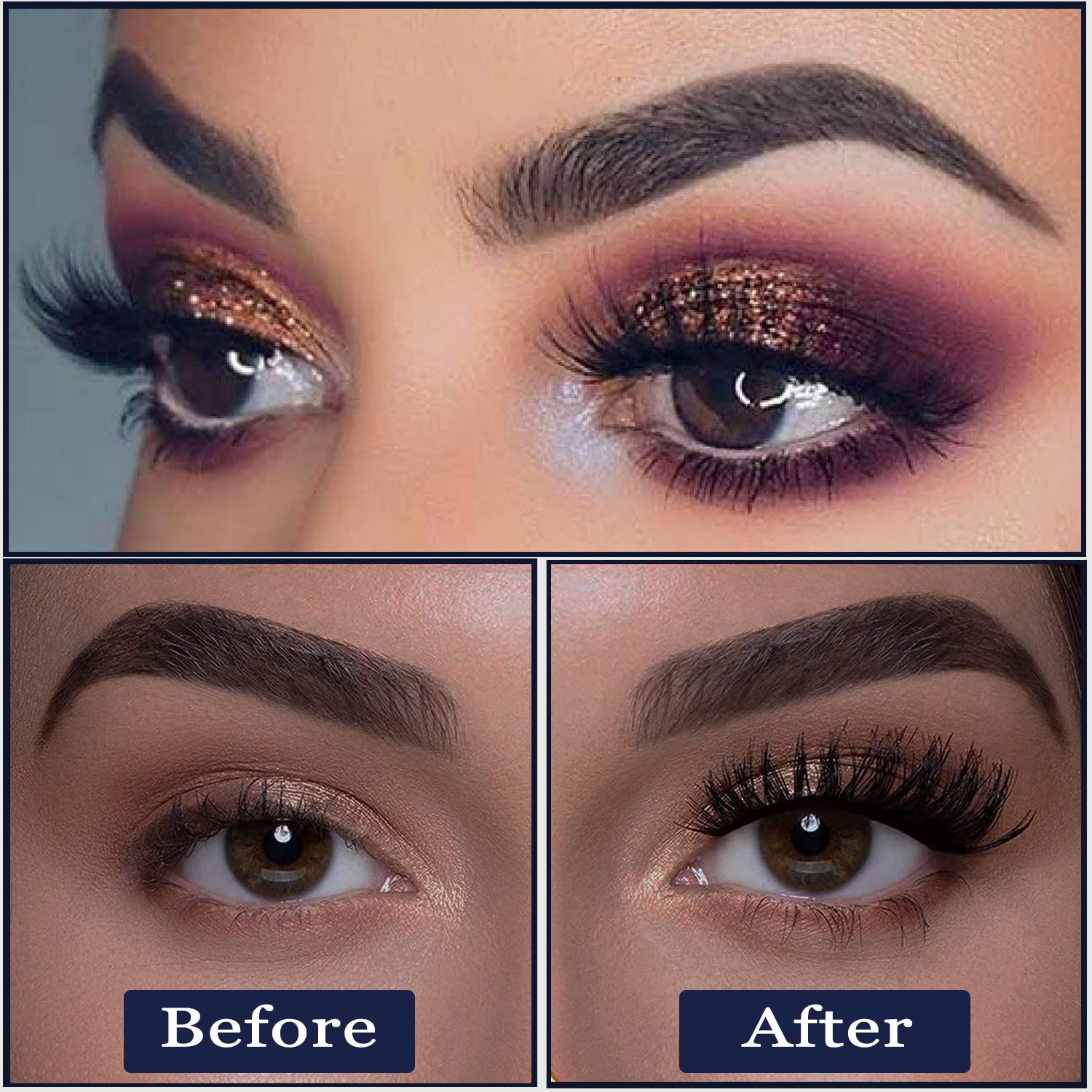 SevenCrown 10 Pairs Magnetic False Eyelashes and Waterproof Eyeliner Kit, Natural Look - Image 5