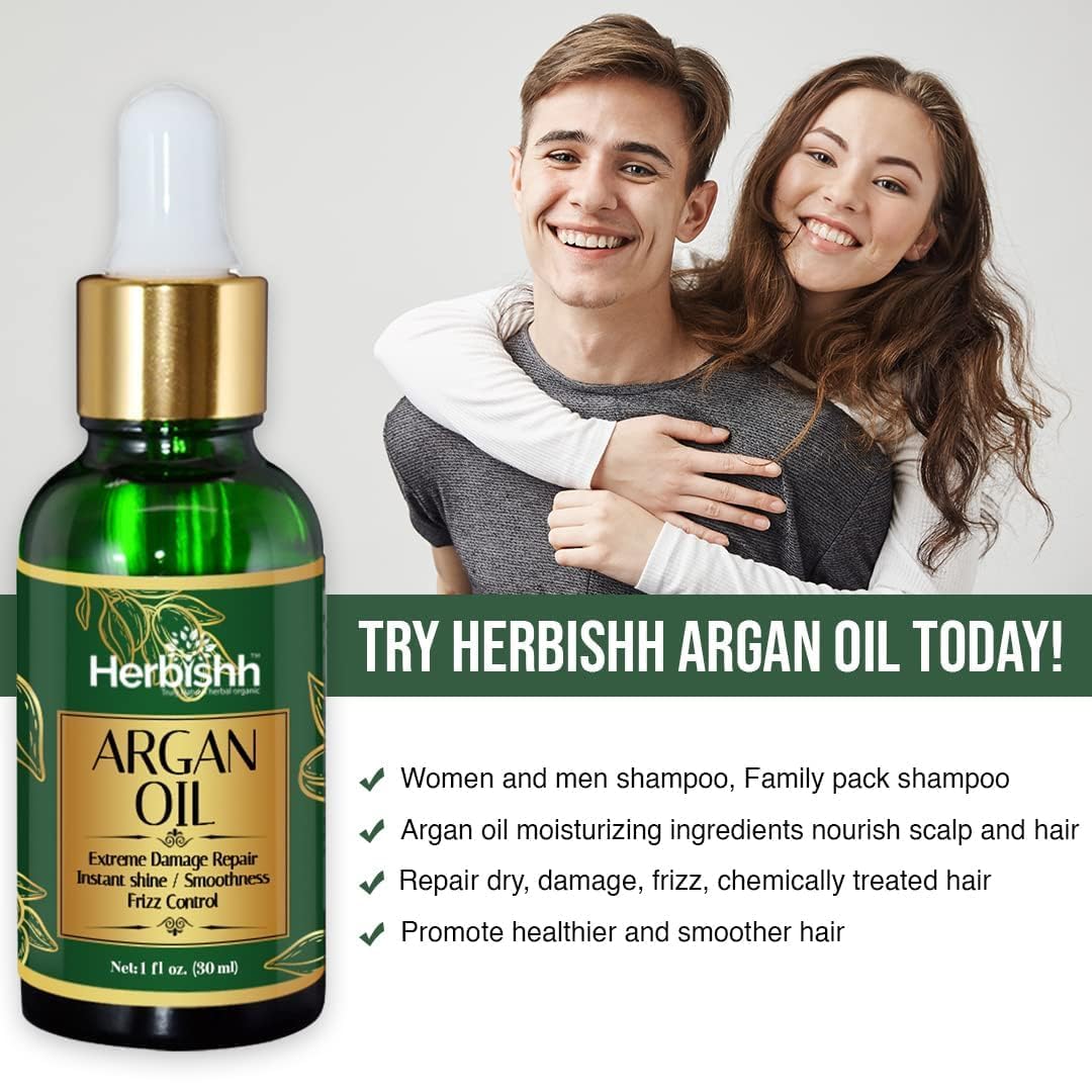 Herbishh 3-In-1 Dark Brown Hair Color Shampoo 500ml with 30ml Argan Oil for Dry Hair - Image 5