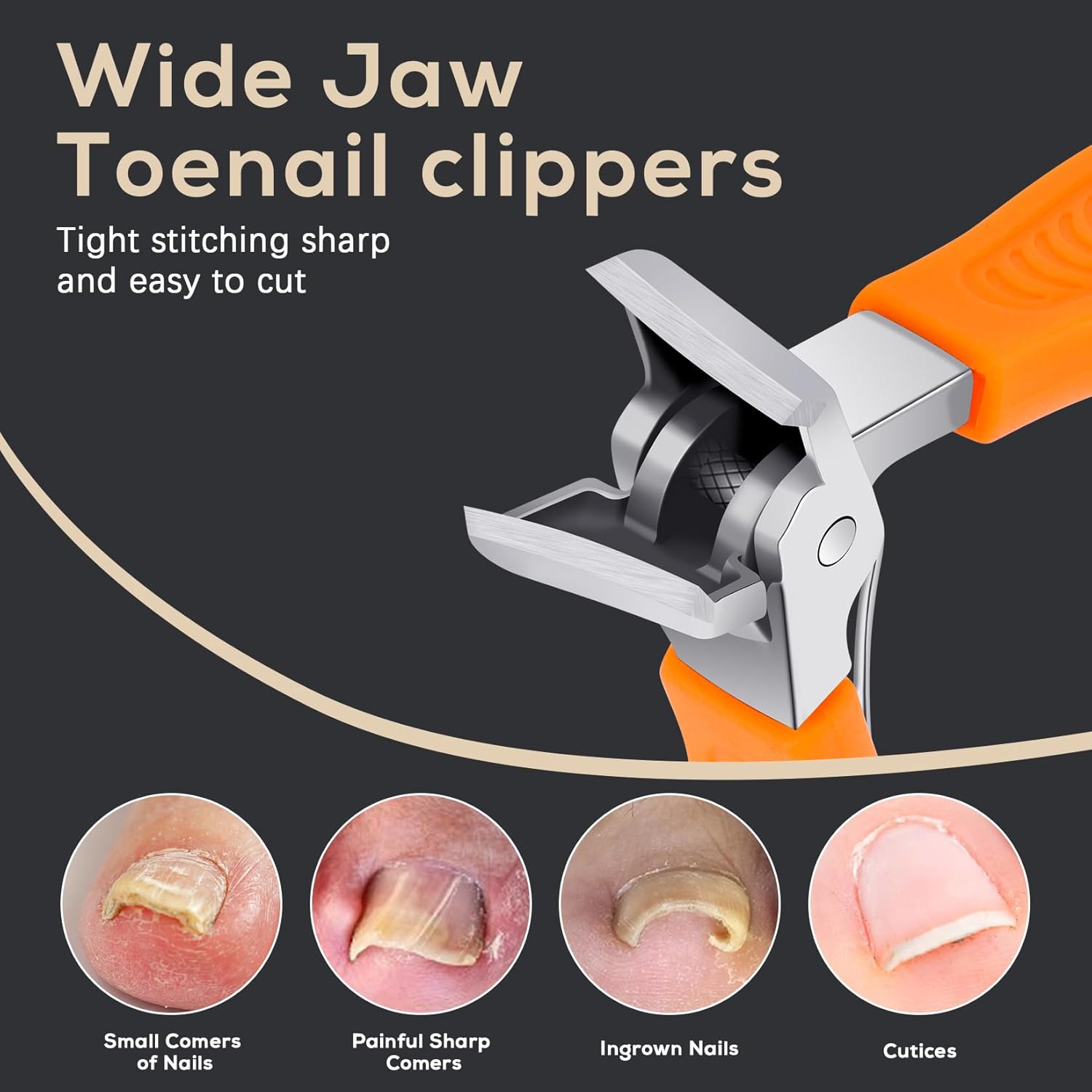 Slanted Nail Clipper, Wide Jaw, Long Handle, for Thick Toenails and Ingrown Nails - Image 4