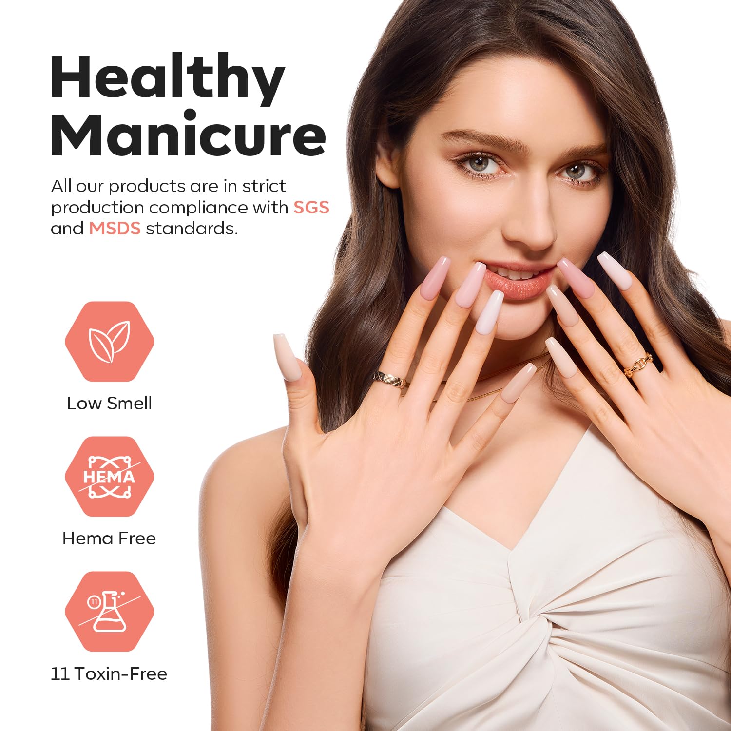 Modelones Hema-Free Poly Nail Gel 60ML, Barely Pink for DIY Nail Extensions - Image 7