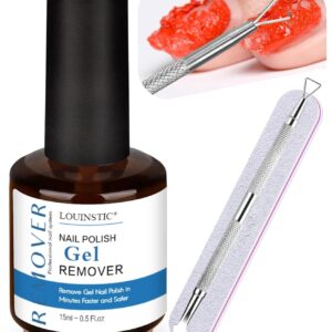 LOUINSTIC Gel Polish Remover: Professional Gel Nail Polish Remover for Nails, 3-5 Minutes Easy Quick Gel Nail Remover