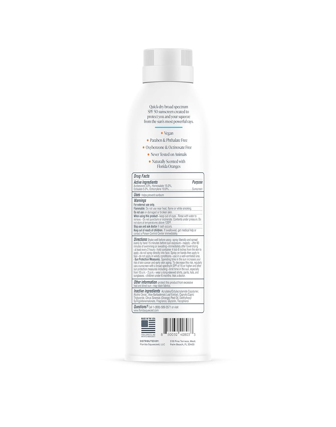 SPF 50 Water Resistant Sunscreen Spray 6oz - Vegan, Reef Safe, Moisturizing Formula - Image 2