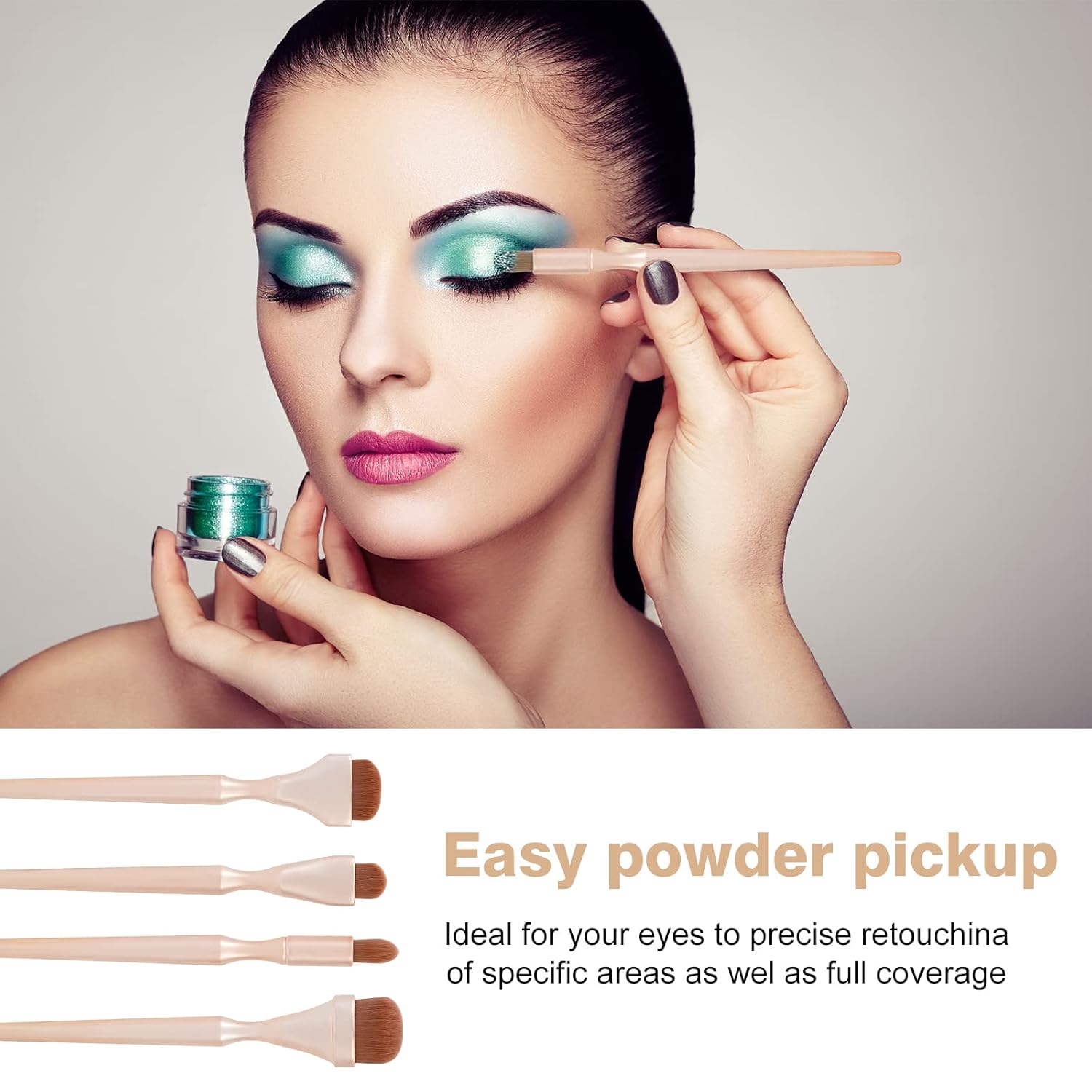 Rose Gold 10-Piece Makeup Brush Set for Foundation, Blush, Contour, Concealer, Eyeshadow - Image 5