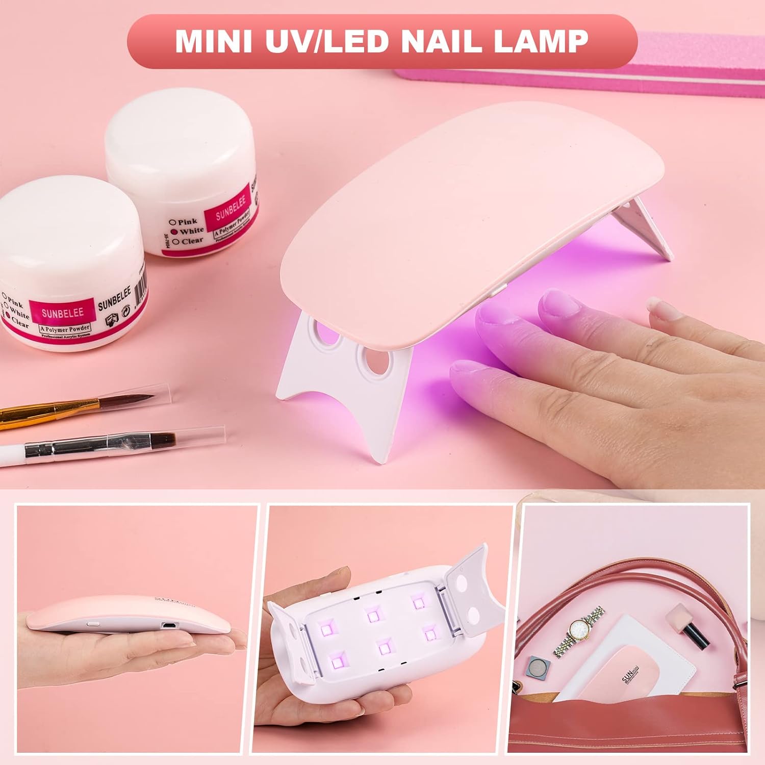 Professional Acrylic Nail Kit with UV Light, Gel Polish, Drill, Art Tips and Decorations for DIY Nail Art - Image 4