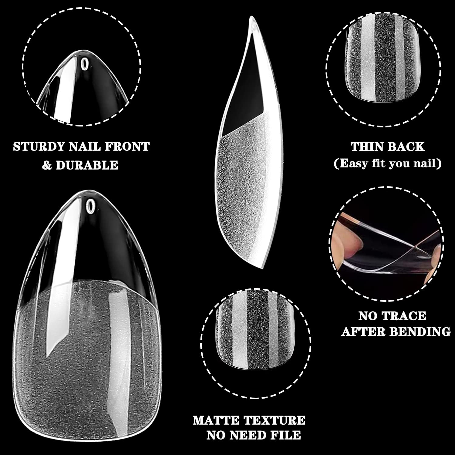 120Pcs Soft Gel Short Almond Fake Nails Half Matte Full Cover Press-On Tips - Image 4