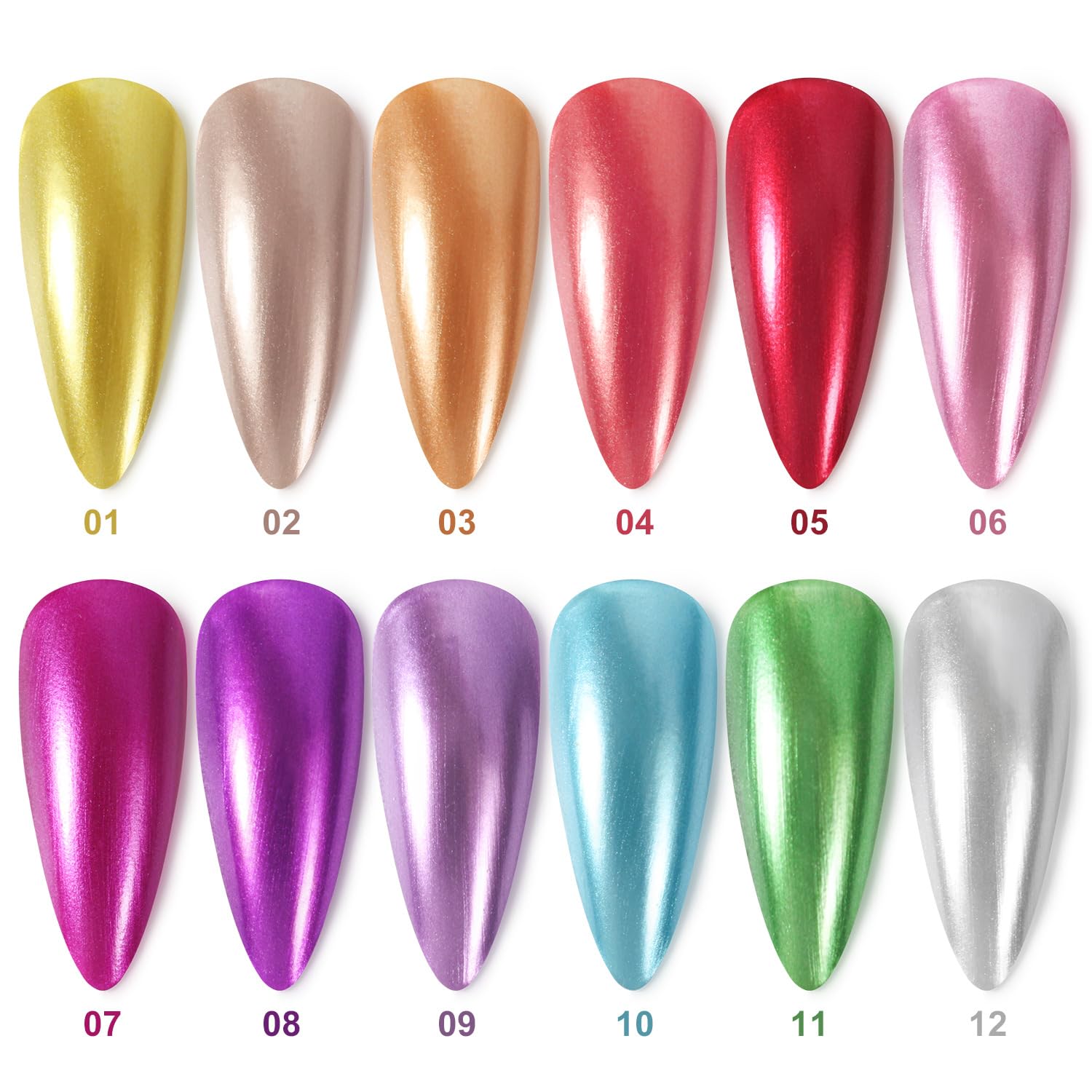 DouborQ 12 Color 10ml Metallic Holographic Glitter Quick-Dry Nail Polish Set - Image 7