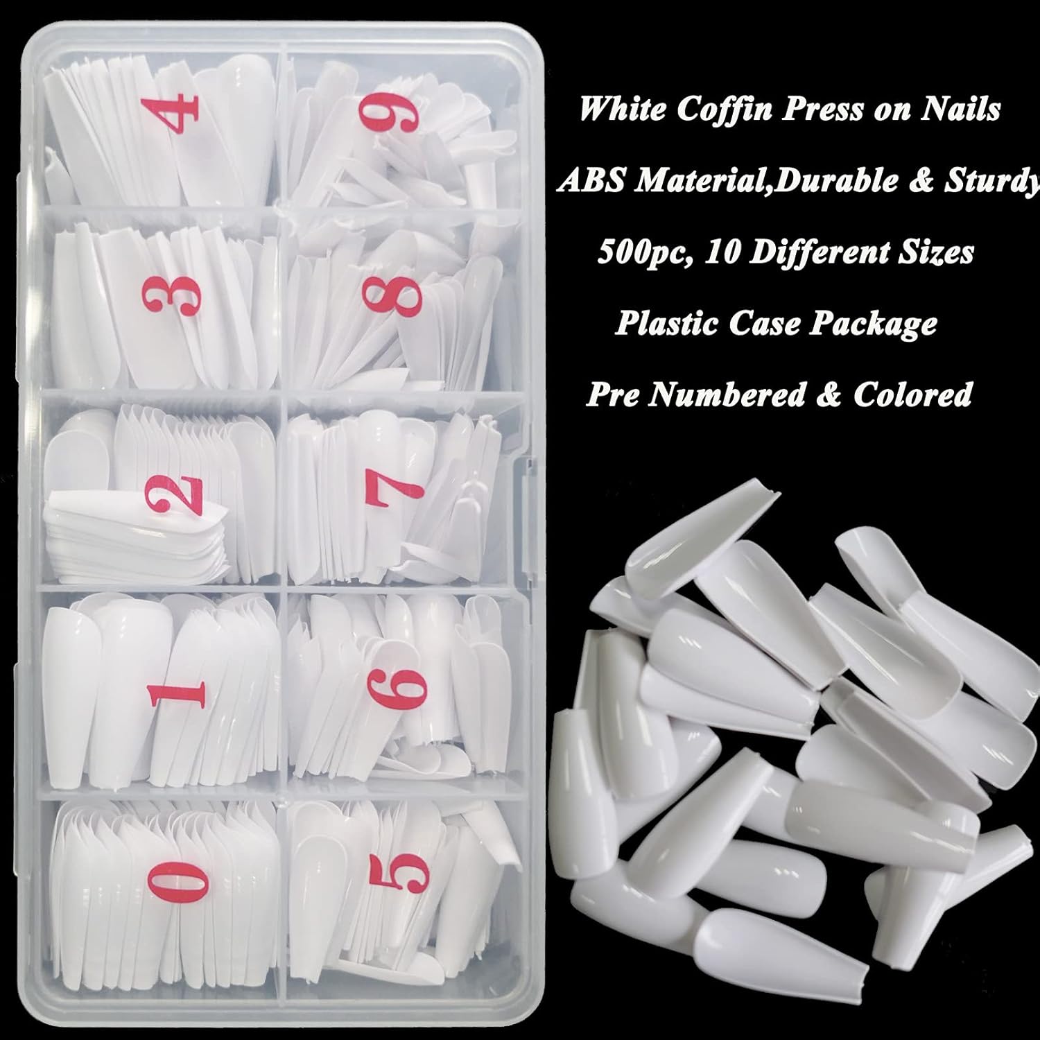 LuckForever 500 Piece Nude Pink Coffin Full Cover Acrylic Nail Tips Press-Ons with Storage Case - Image 3