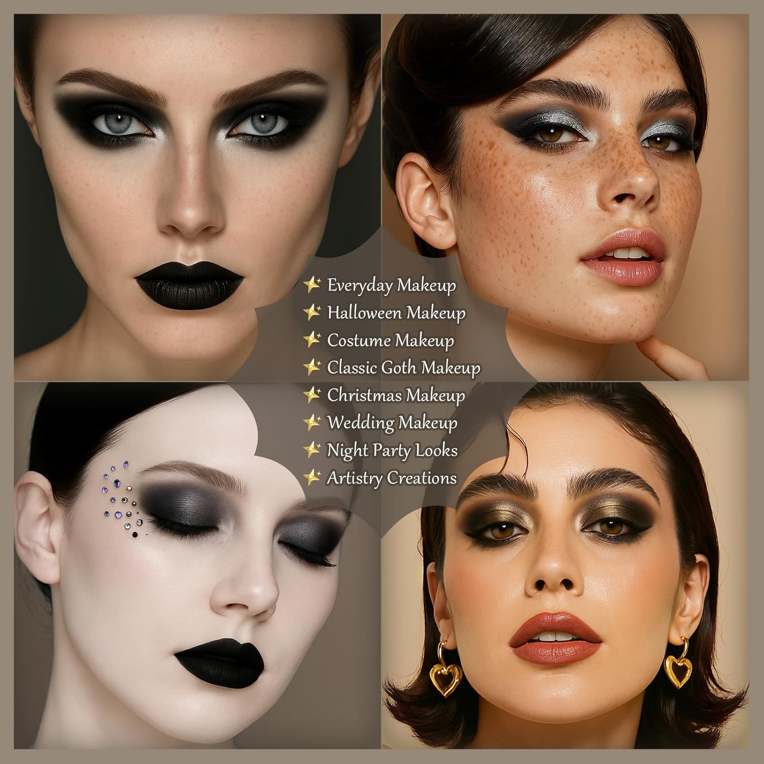 Neutral Naked Nude Smokey Eyeshadow Palette Makeup Kit Matte Glitter Shades with Brushes - Image 6