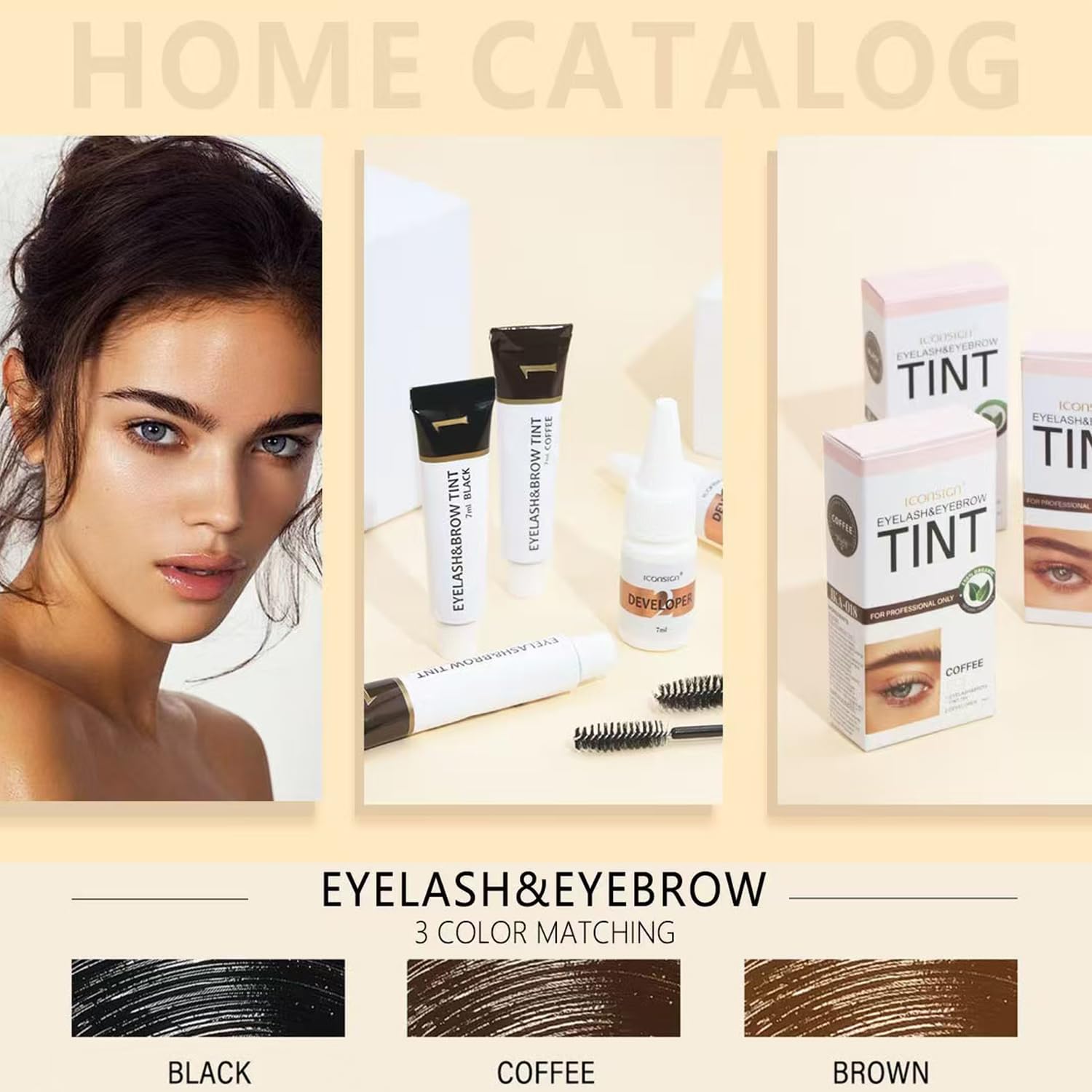 Dark Brown Lash & Brow Color Kit 7ml Natural Ingredients Easy Application - Image 4