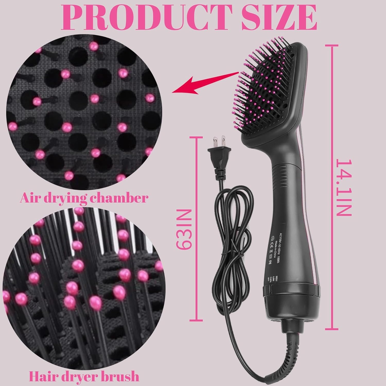 Ionic Hair Dryer and Blow Dryer Brush, 1 Step Straightener, Negative Ion Technology, All Hair Types - Image 7