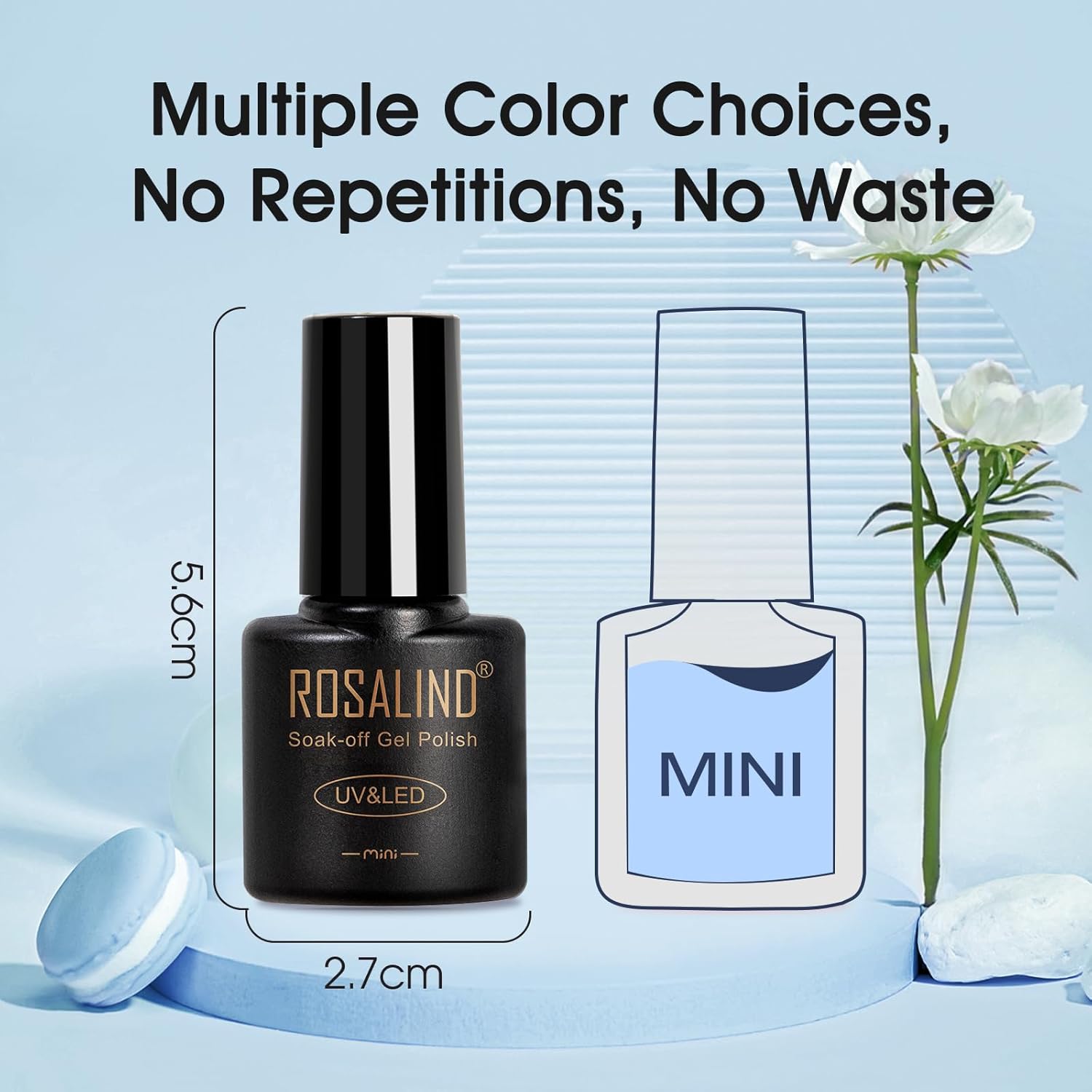 ROSALIND 12 Colors Winter Blue Gel Nail Polish Set for Nail Art - Image 9