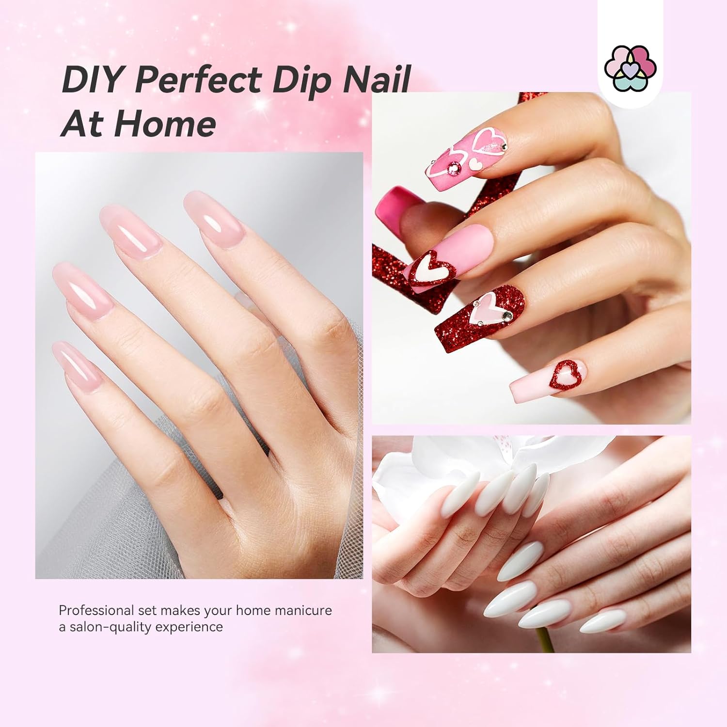SAVILAND 4 Pcs 15ml Nail Dip Liquid Set Base Activator Top Coat Brush Saver - Image 7