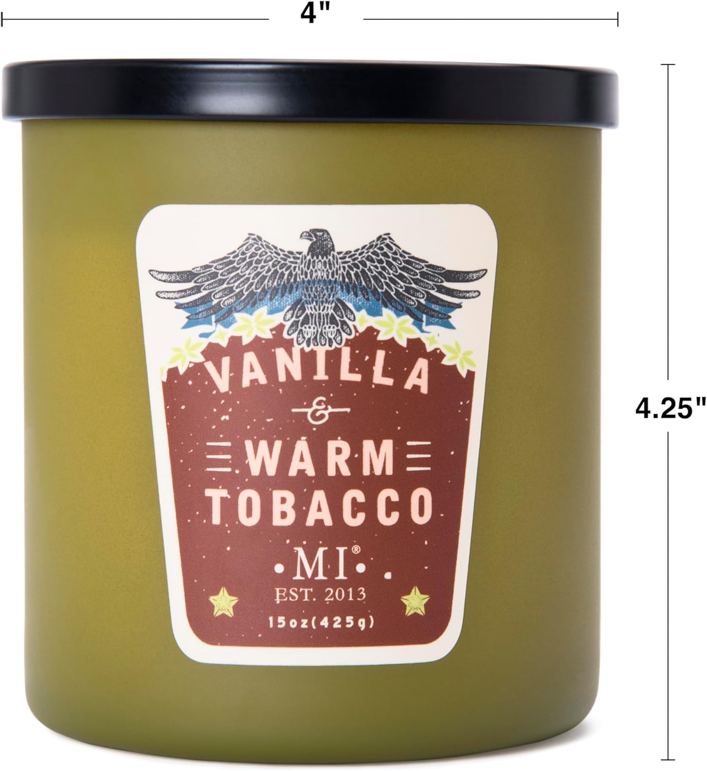 Manly Indulgence Vanilla Warm Tobacco Scented Candle 15 oz 60 Hour Burn - Image 4