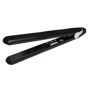 H2PRO Black Diamond 1 Inch Tourmaline Ceramic Straightening Iron - Cutting Edge Professional Flat Iron for All Hair Types