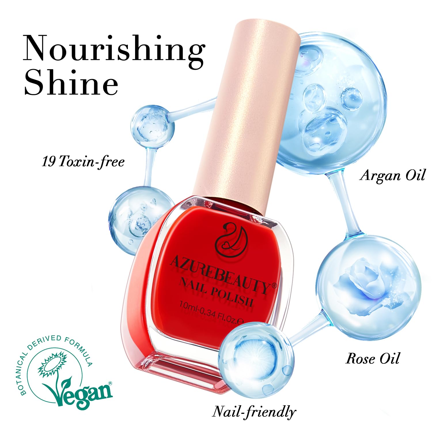 AZUREBEAUTY 10ml Red Quick Dry Infinite Shine Strengthening Nail Polish Kit - Image 8