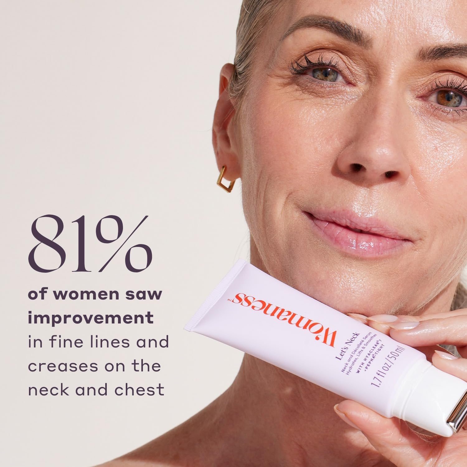 Womaness Let's Neck Firming Serum 50ml Roll On Cream for Neck Tightening Hydration - Image 4