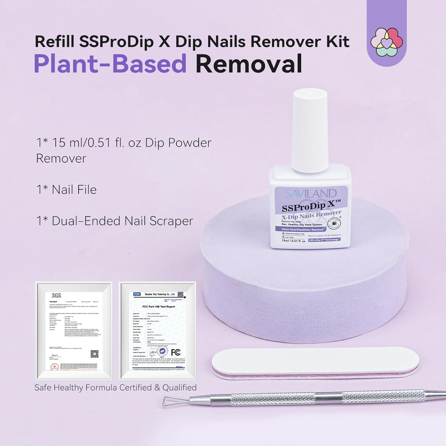 SAVILAND Pro Dip Powder Remover Kit 0.5 Fl Oz, Gentle Nail Removal Solution - Image 6