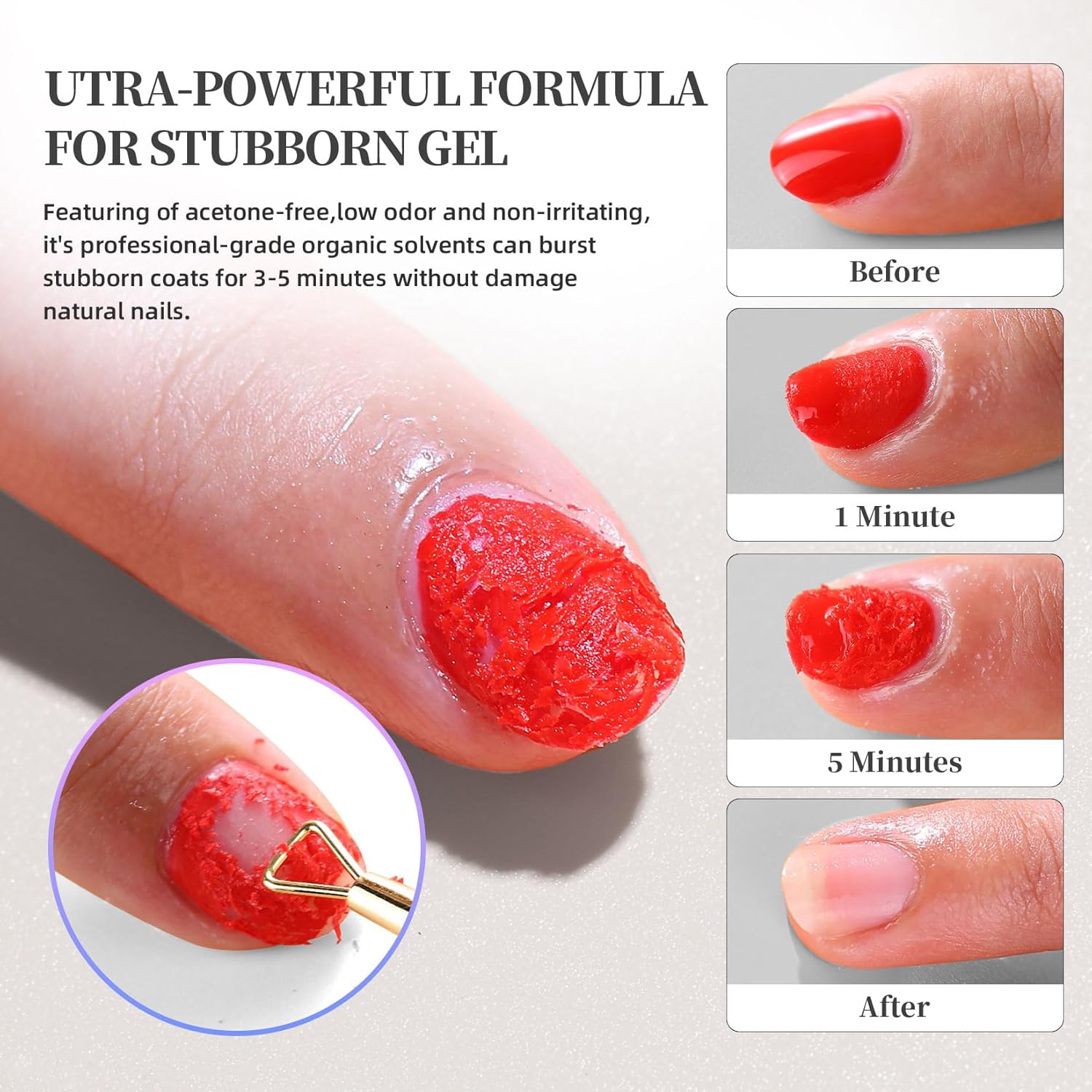 Acetone-Free Gel Polish Remover Kit, Fast 2-5 Minute Removal, Travel-Friendly - Image 3