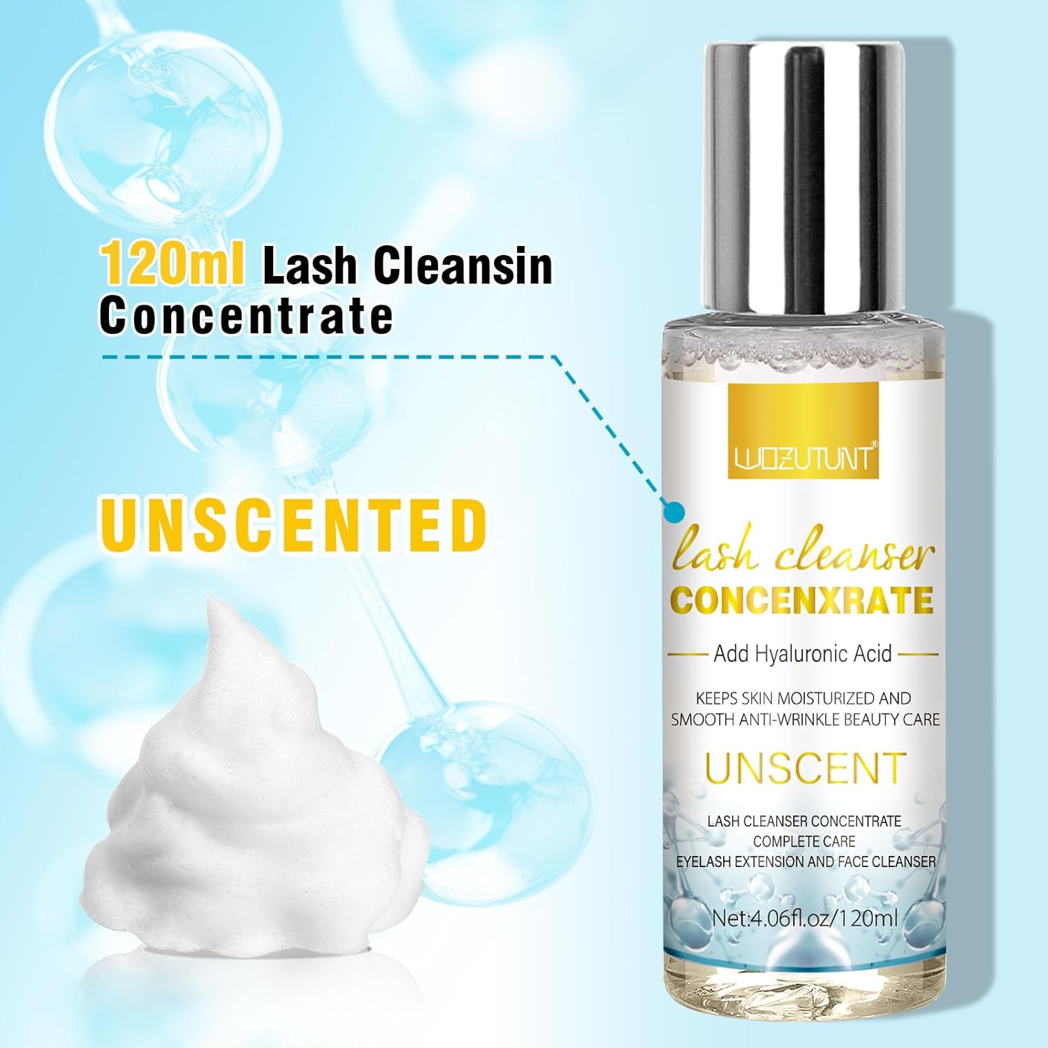 Gentle Foaming Eyelash Extension Shampoo Concentrate Cleanser Kit 4.06 fl oz New - Image 2