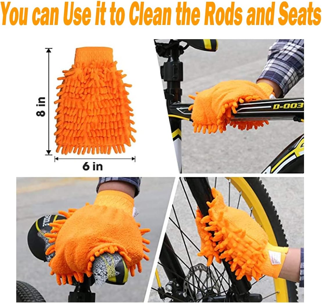 10-Piece Bike Cleaning Kit Chain Cleaner Brush for Mountain Road BMX Bikes - Image 5