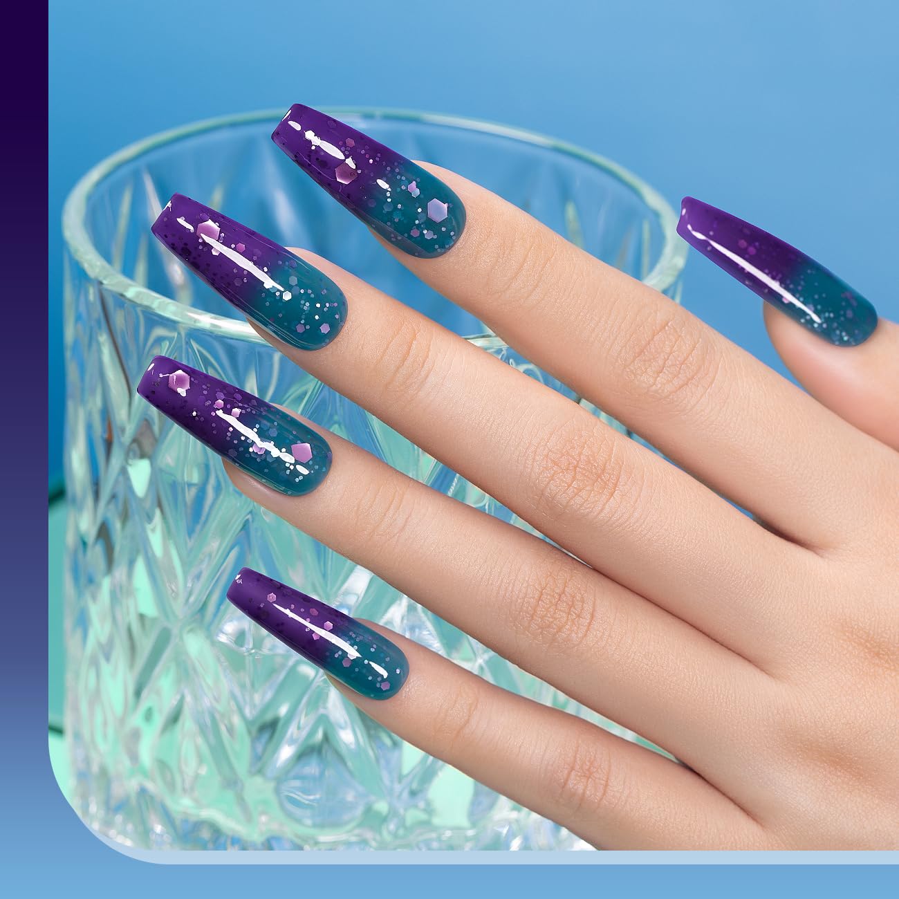 RARJSM 15ML Color Shifting Glitter Gel Nail Polish Blue to Purple for DIY Manicure - Image 3