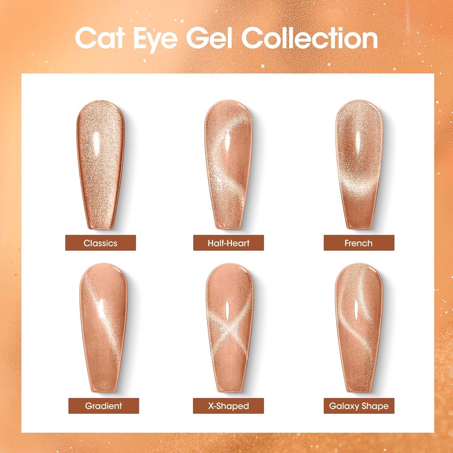Gellen 6 Color Cat Eye Gel Nail Polish Kit with Magnet, 10ml Capacity, for Home DIY - Image 6