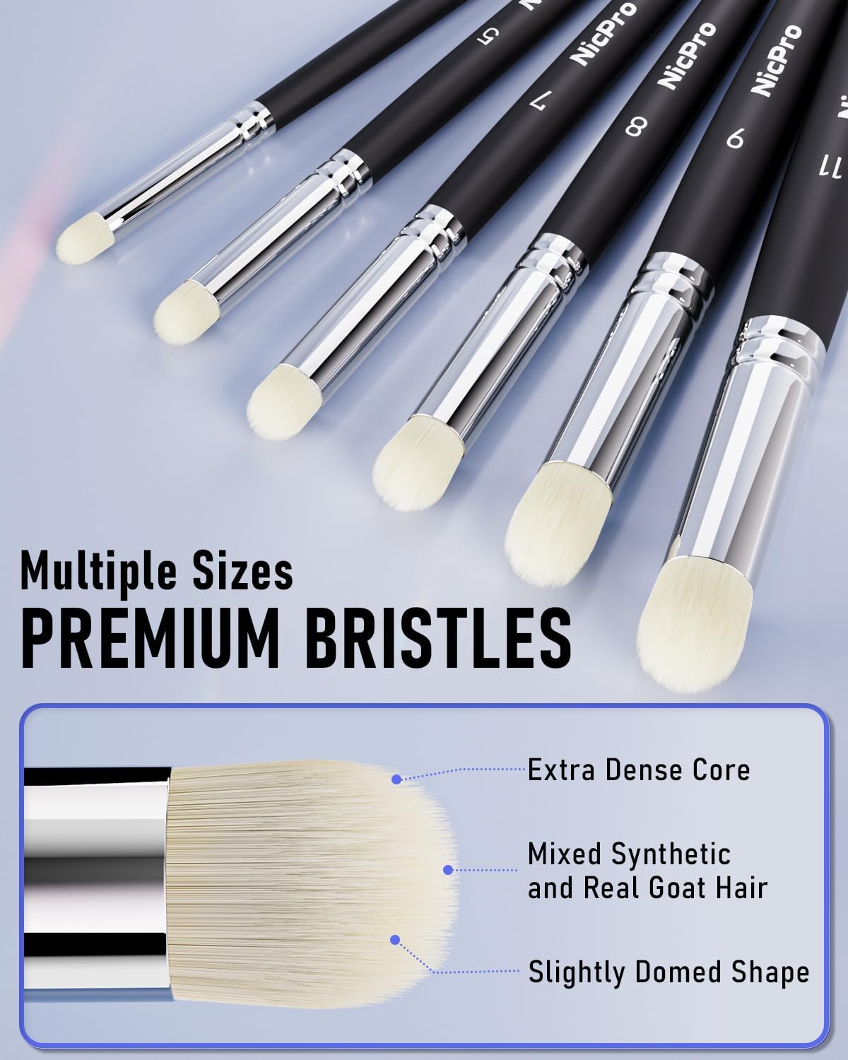 Nicpro 7-Piece Miniature Painting Dry Brush Set with Storage Case for Hobbyists - Image 4