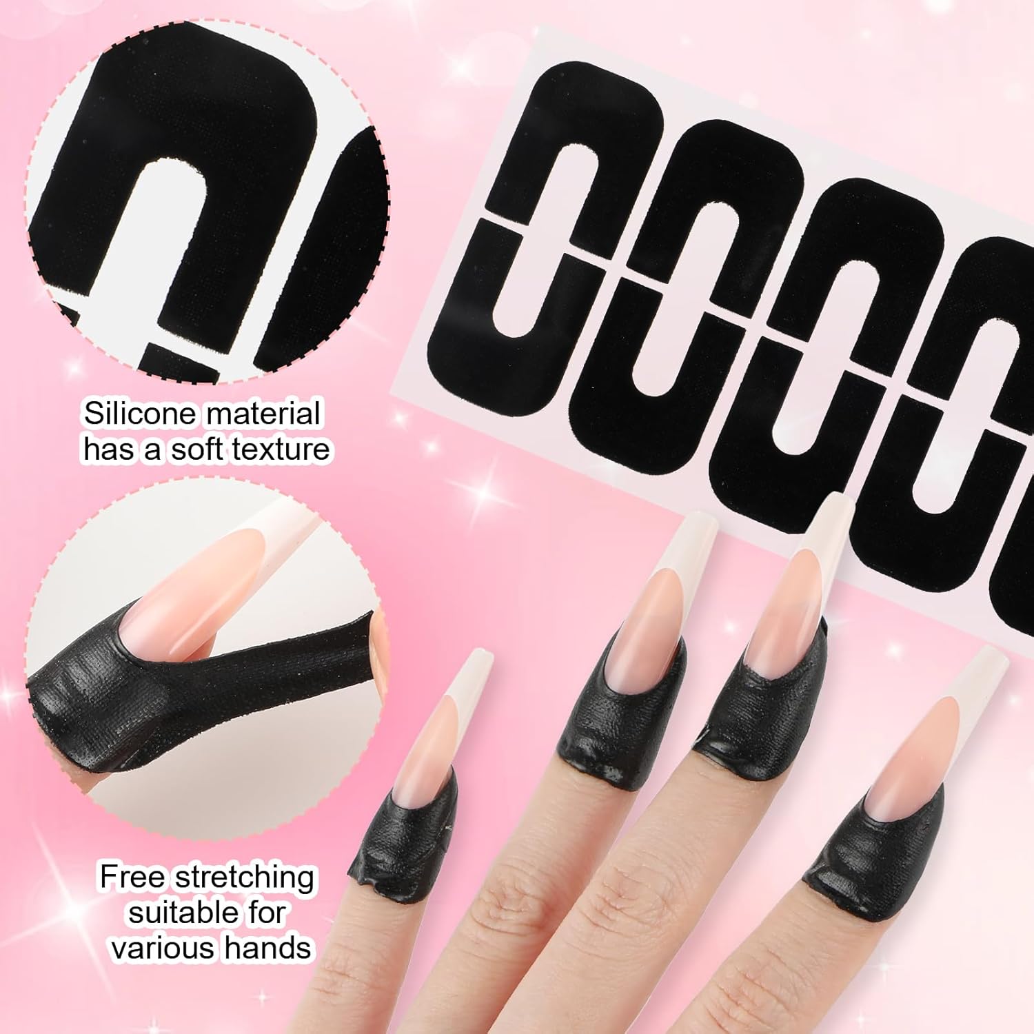 100 Pcs U-Shaped Nail Polish Protector Tape for Fingers and Cuticles UV Protection - Image 3