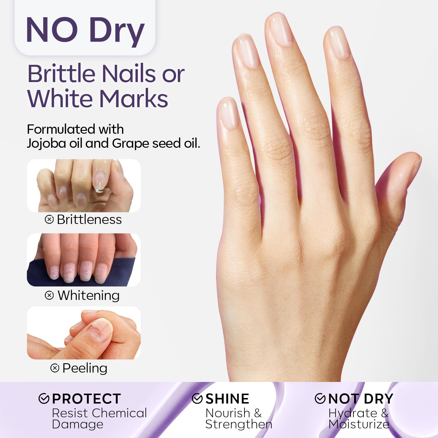 Modelones Lavender Gel and Acrylic Nail Polish Remover, 8 Fl Oz with Jojoba Oil - Image 3