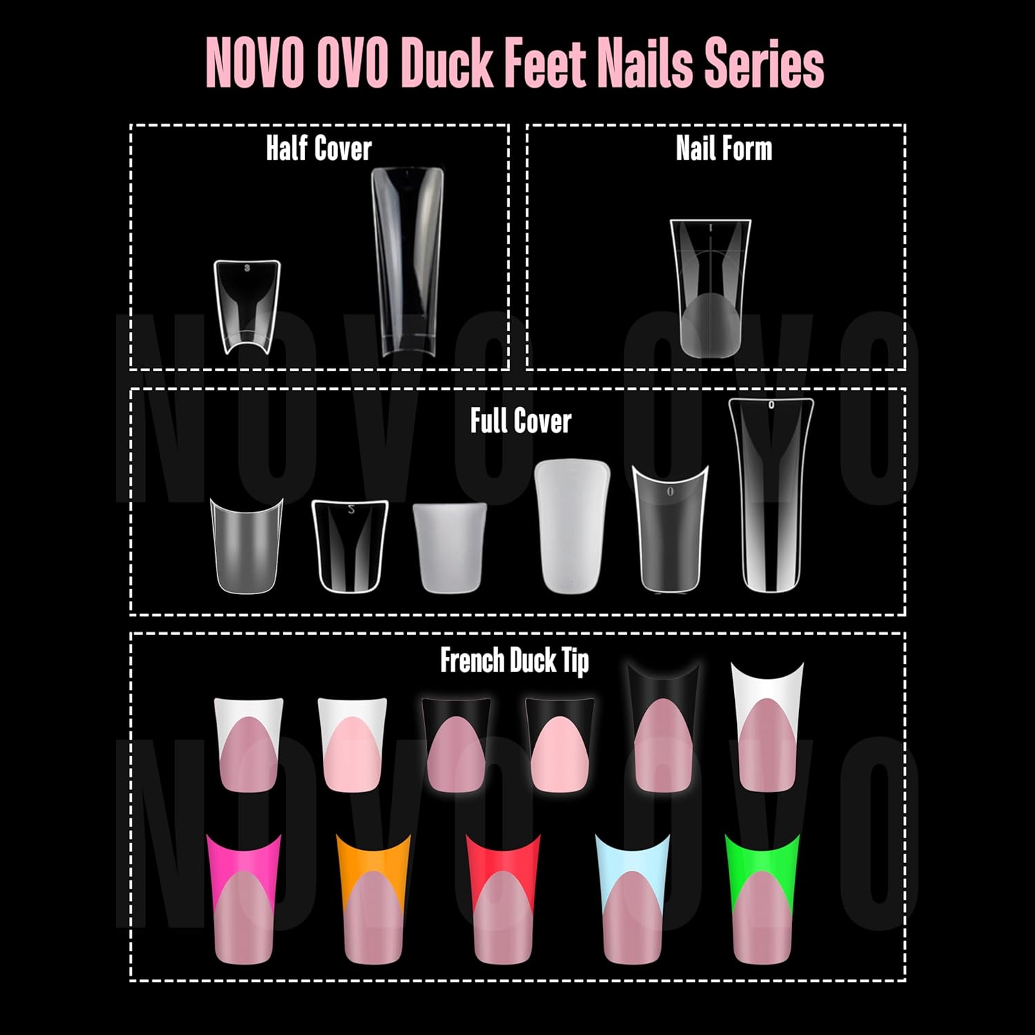 Duck Nail Tips Extra Short Full Cover Press On Nails 120 pcs 12 Sizes - Image 2