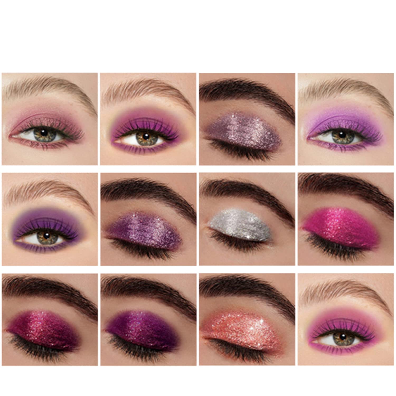 MAEPEOR 9 Color Purple Jam Eyeshadow Palette Longlasting Waterproof Matte Glitter - Image 4