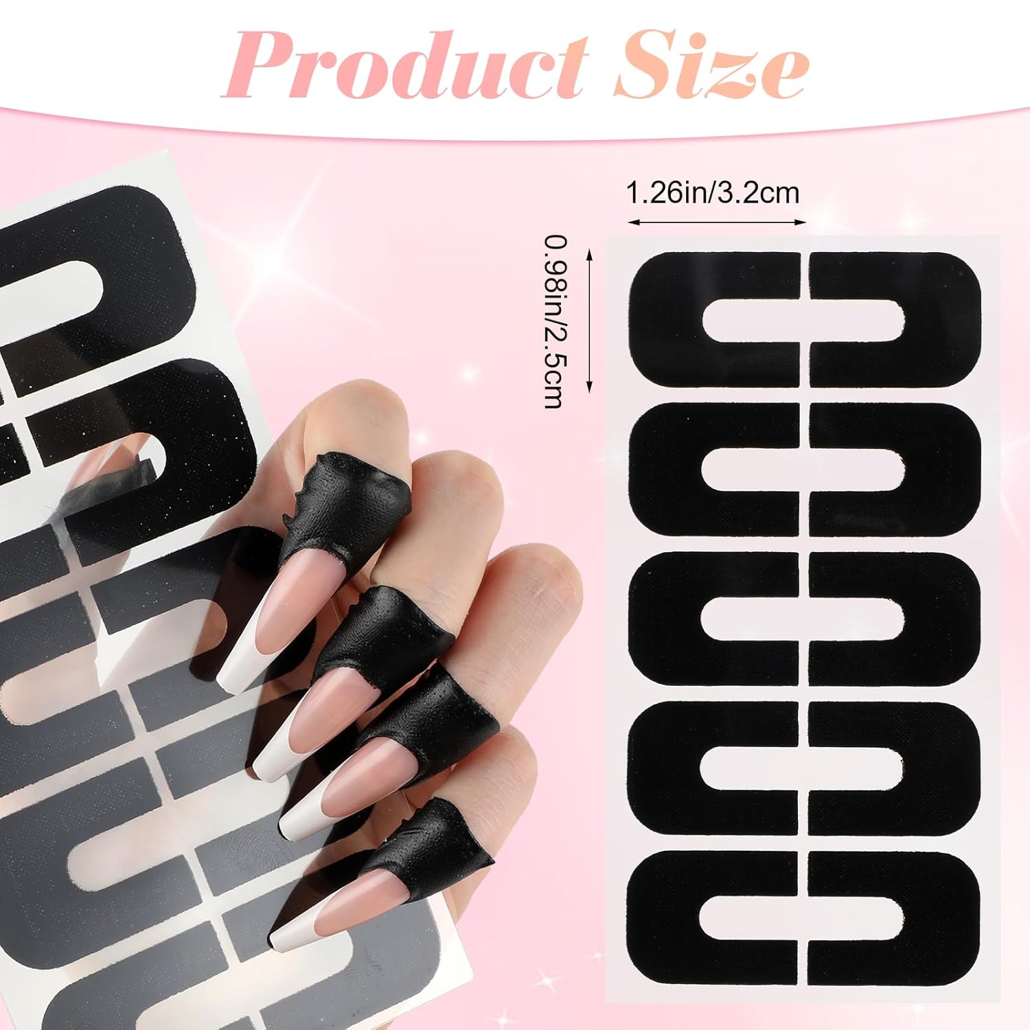 100 Pcs U-Shaped Nail Polish Protector Tape for Fingers and Cuticles UV Protection - Image 2