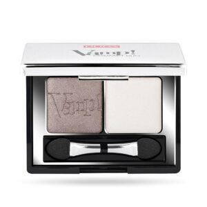 Pupa Milano Vamp! Eyeshadow Compact Duo 008 Cream Taupe - Light, Smooth, Blendable, Cream Compact Shadow - Stunning, Colorful, Pigmented Shade - Paraben-Free Formula - 0.078 oz