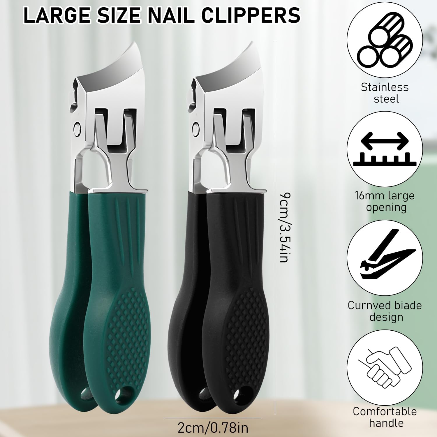 3-Piece Eagle Beak Beveled Nail Clipper Set, Long Handle, Anti-Splash, For Men and Women - Image 5
