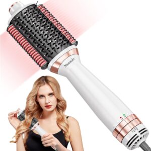 Blow Dryer Brush Hair Dryer Brush Smooth Heated Comb Dual Mode for All Hair Types, 4 in 1 Styler Volumizer, Professional Salon Hot Air Brush for Drying Straightening Curling Volumizing Hair