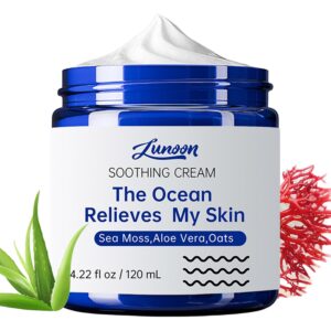 Natural Soothing Eczema Cream for Sensitive Skin, Repair Dry & Redness Moisturizer for Face and Body - Sea Moss Colloidal Oats - Moisturizing Eczema Face Cream for Dry Skin (4 Oz)