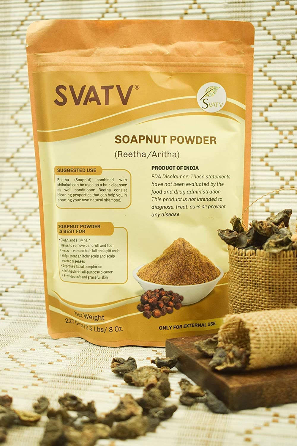 SVATV Soapnut Powder 227g Natural Hair Care Reetha Aritha Shampoo for All - Image 6