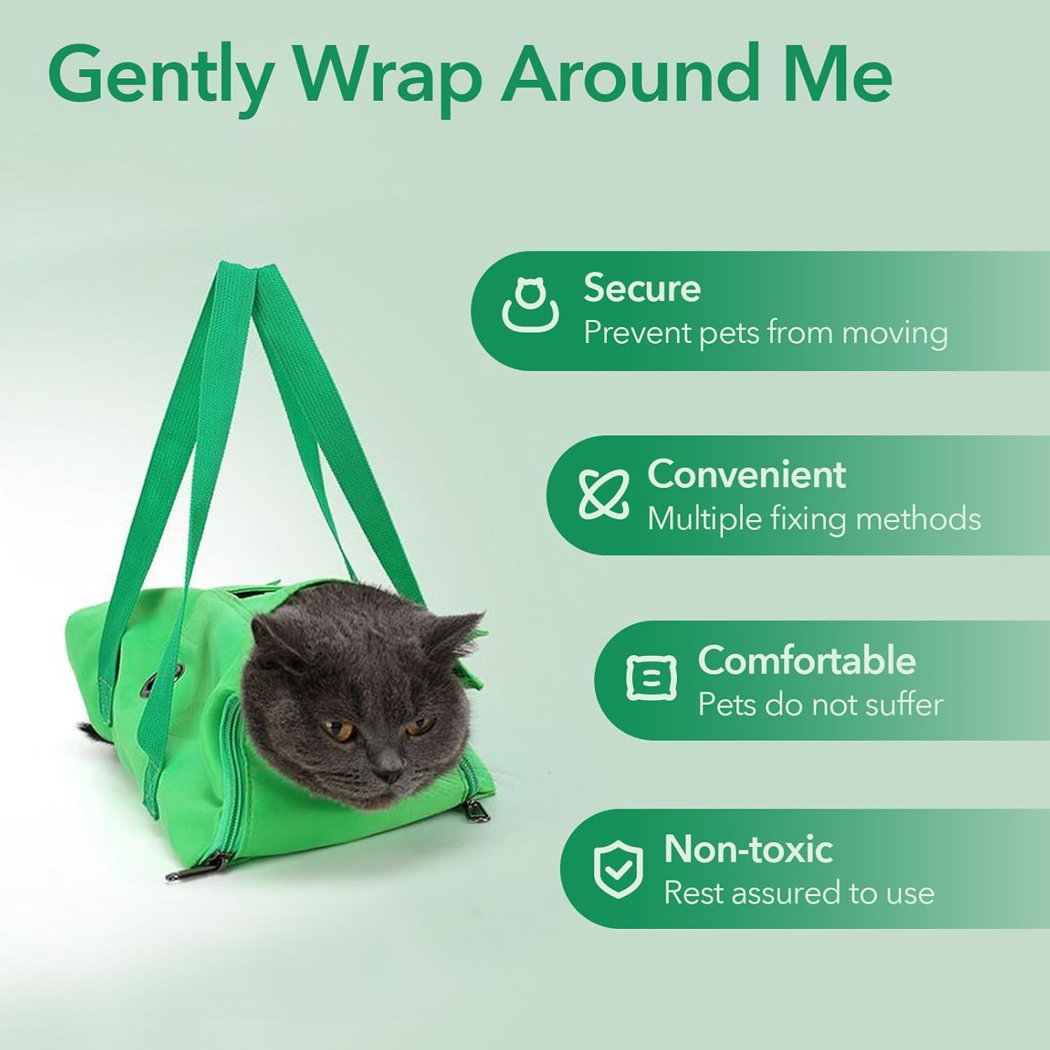 Pet Grooming Restraint Bag for Nail Trimming and Exams, 17x10 Inches, 6-12 lbs Capacity - Image 3