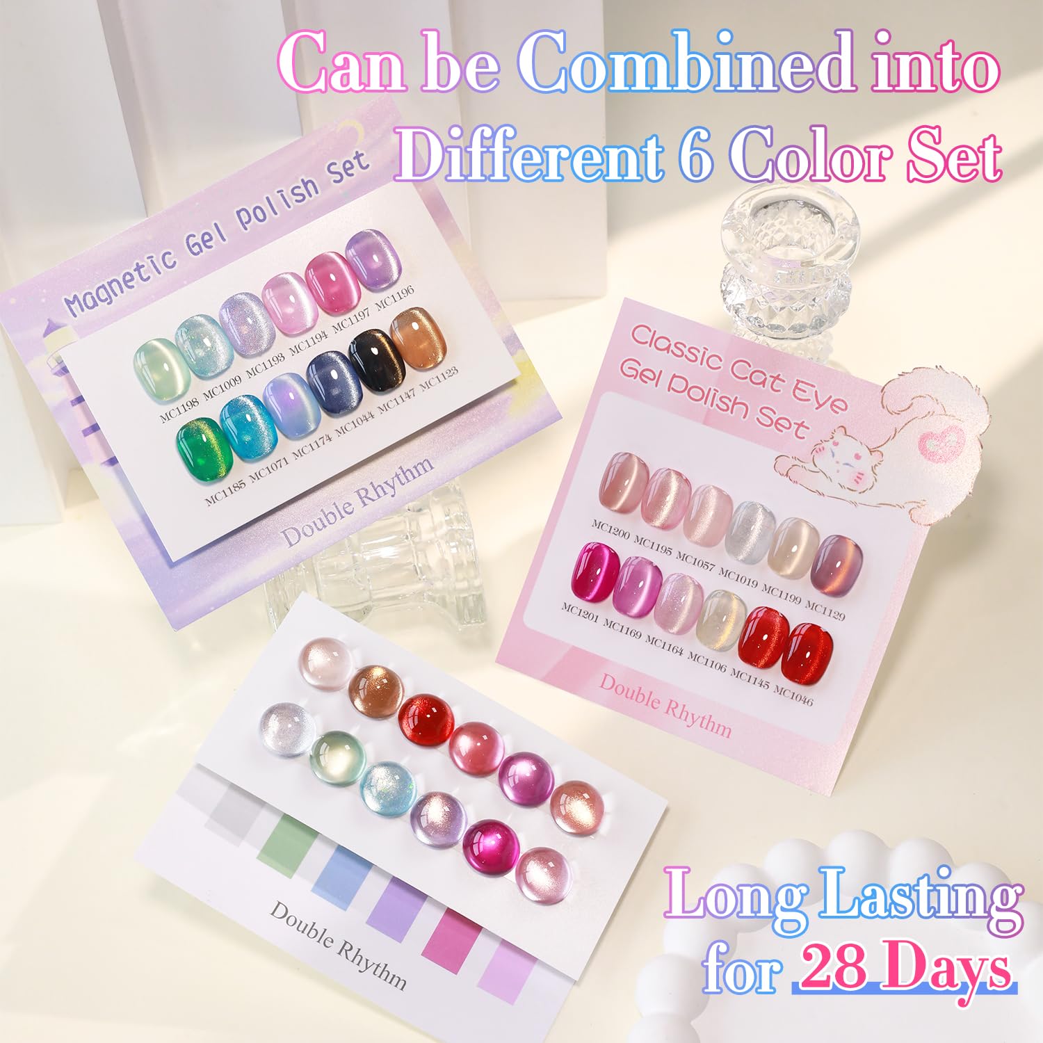 Double Rhythm 28 Piece 0.5oz Soak Off Gel Nail Polish Set for Home DIY Nail Art - Image 6